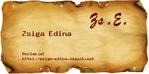 Zsiga Edina névjegykártya